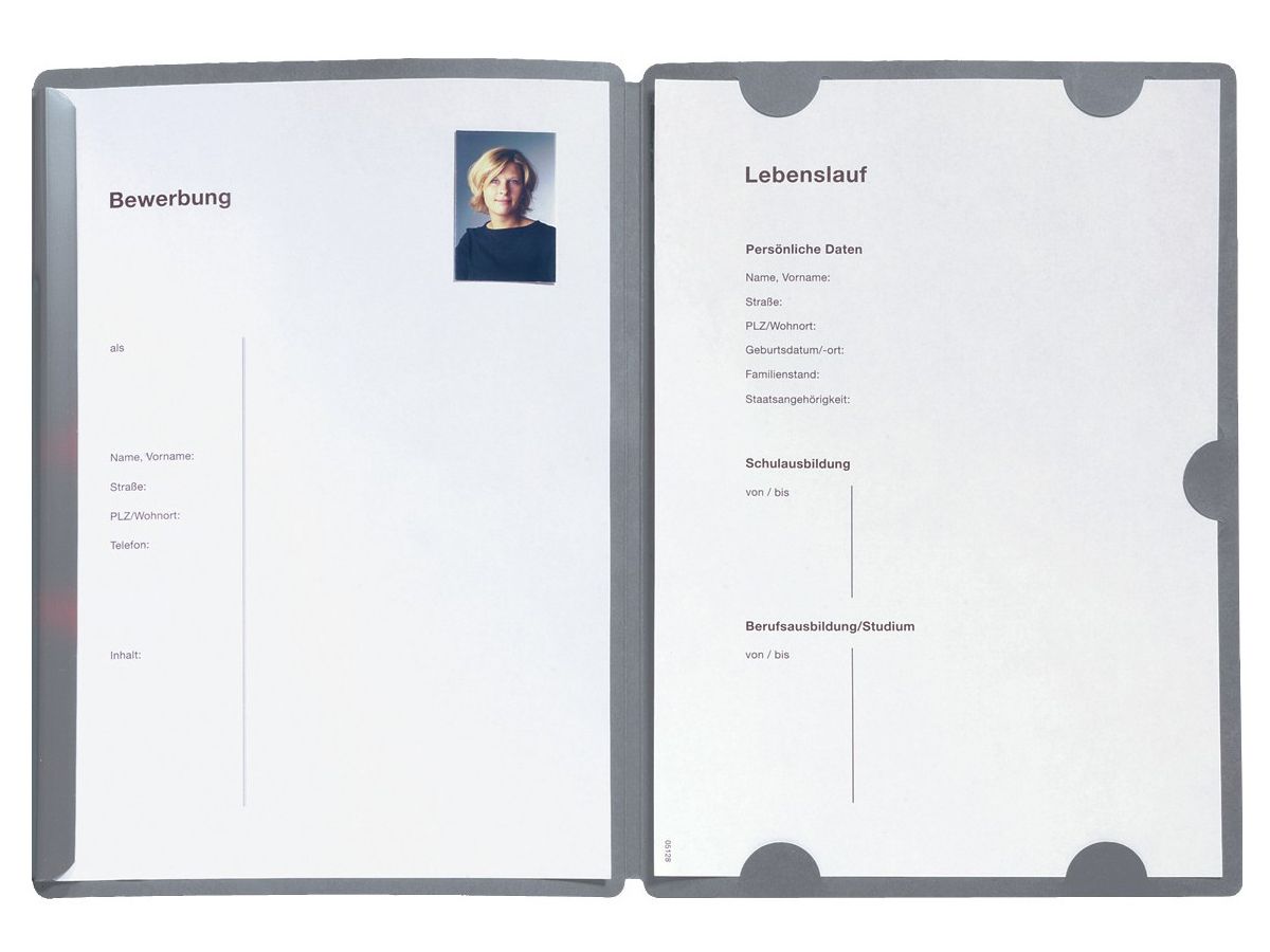 PAGNA Bewerbungsmappe Select A4 22002-06 grau 3-teilig (4013951004290)