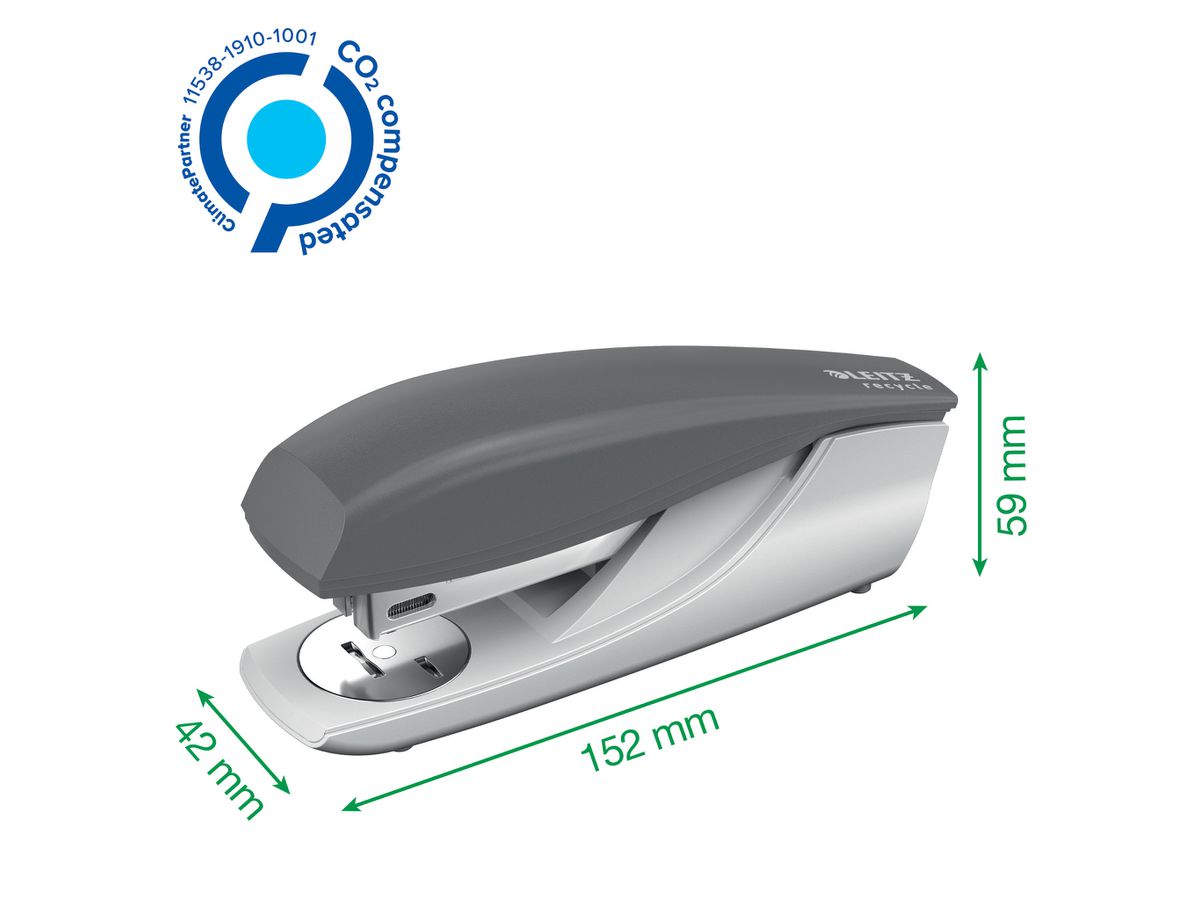 LEITZ Heftgerät NeXXT Recycle 5604-00-55 grün, C02 neutral 30 Blatt (4002432135356)