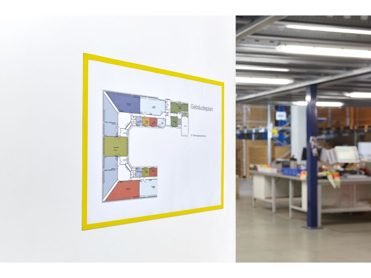 MAGNETOPLAN Cornice calamita magnetofix A3 1130402 giallo 5 pezzi (4013695014982)