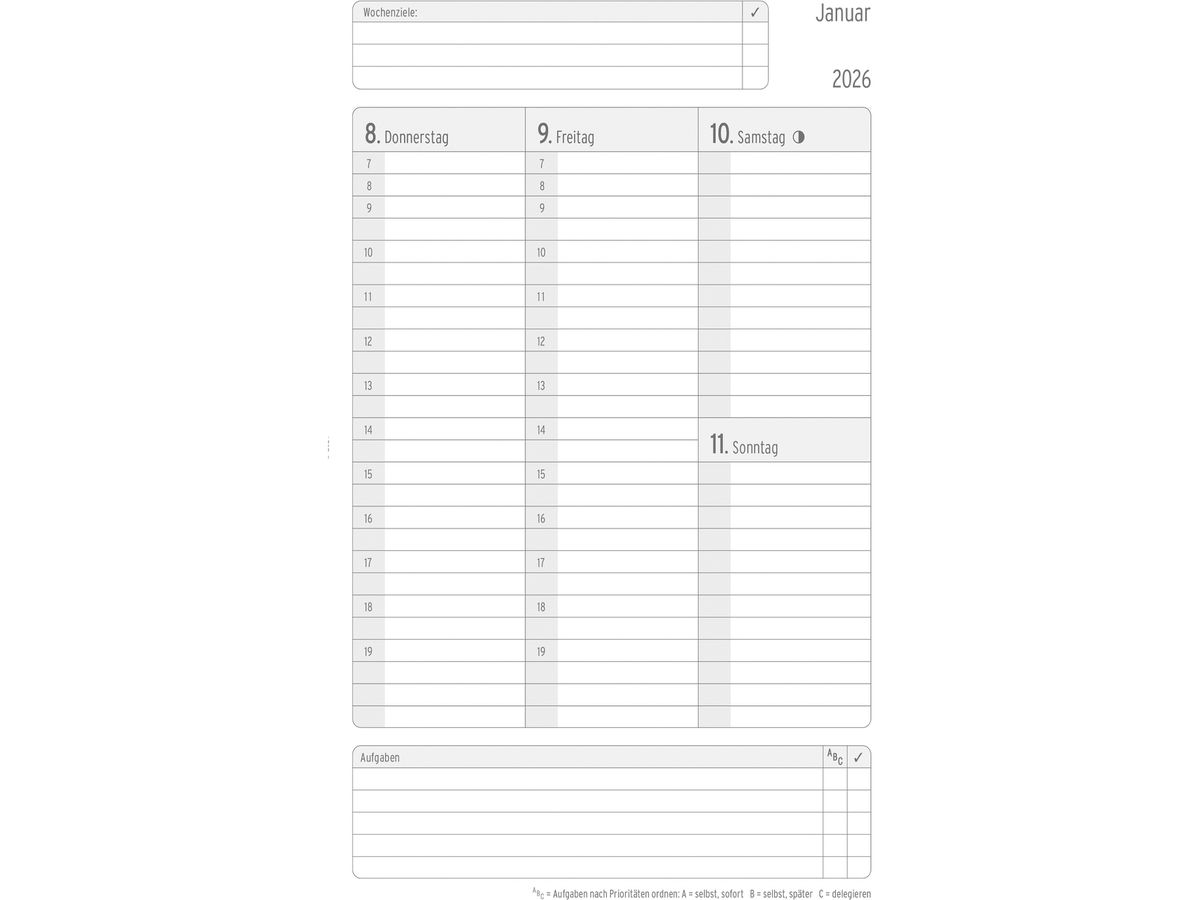 CHRONOPLAN Chronobook Black&White 2026 50926Z.26 1W/2S schwarz SC A5 (4004182088340)