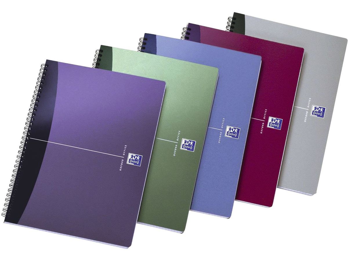 OXFORD Office-Spiralbuch A4 100101421 kariert, 5mm, ass. (3020120024066)