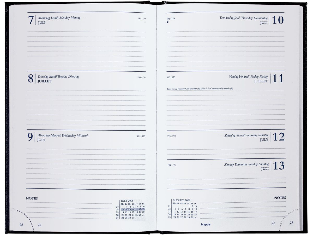 BREPOLS Agenda Saturnus 231 Lima 2026 0.231.1255 1S/2P noir 13x20.8cm (5412303001342)