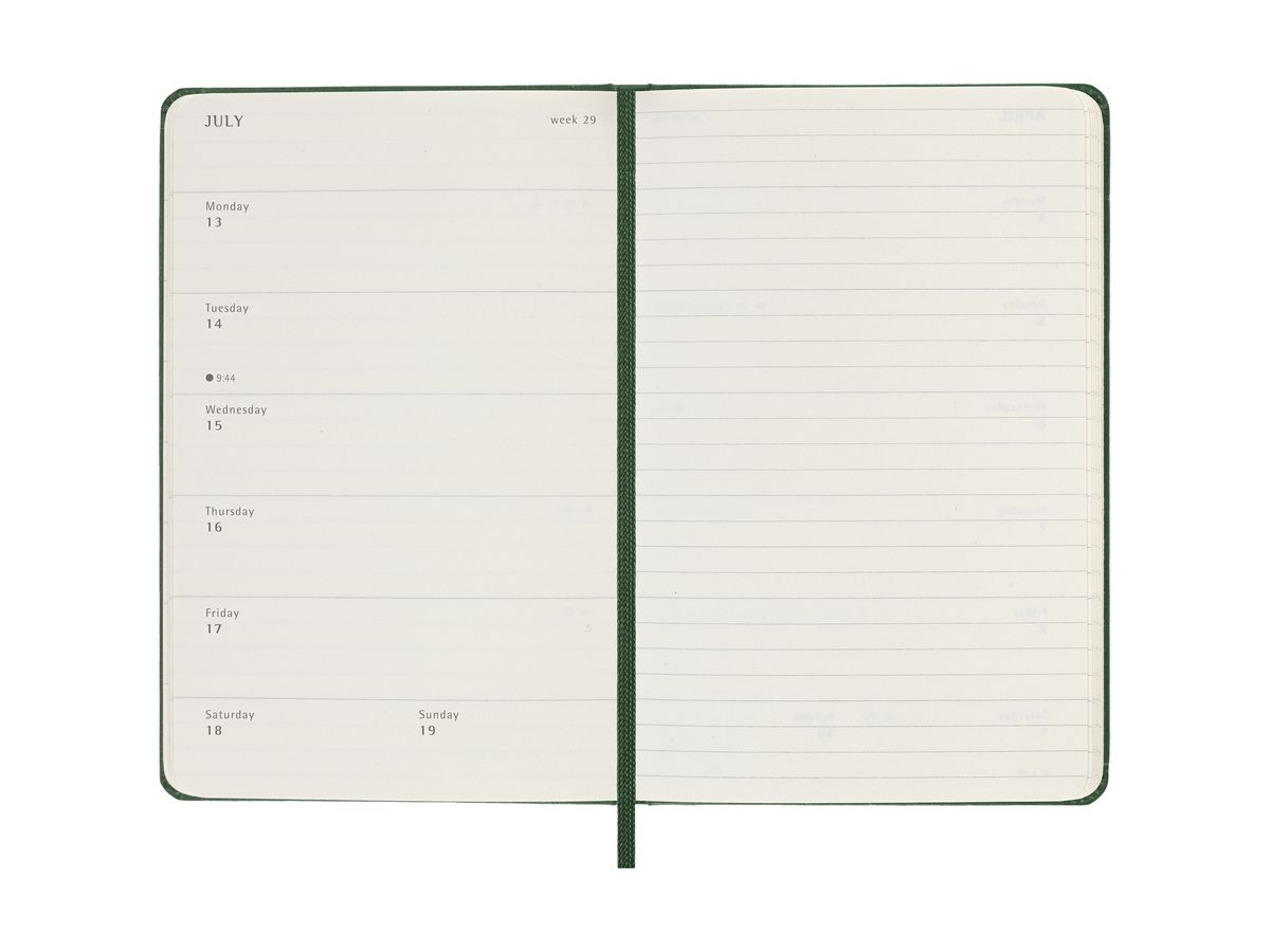 MOLESKINE Agenda Classic Pocket 2026 DHK1512WN2Y26 1W/1S myrtengrün HC 9x14cm (8056999275549)