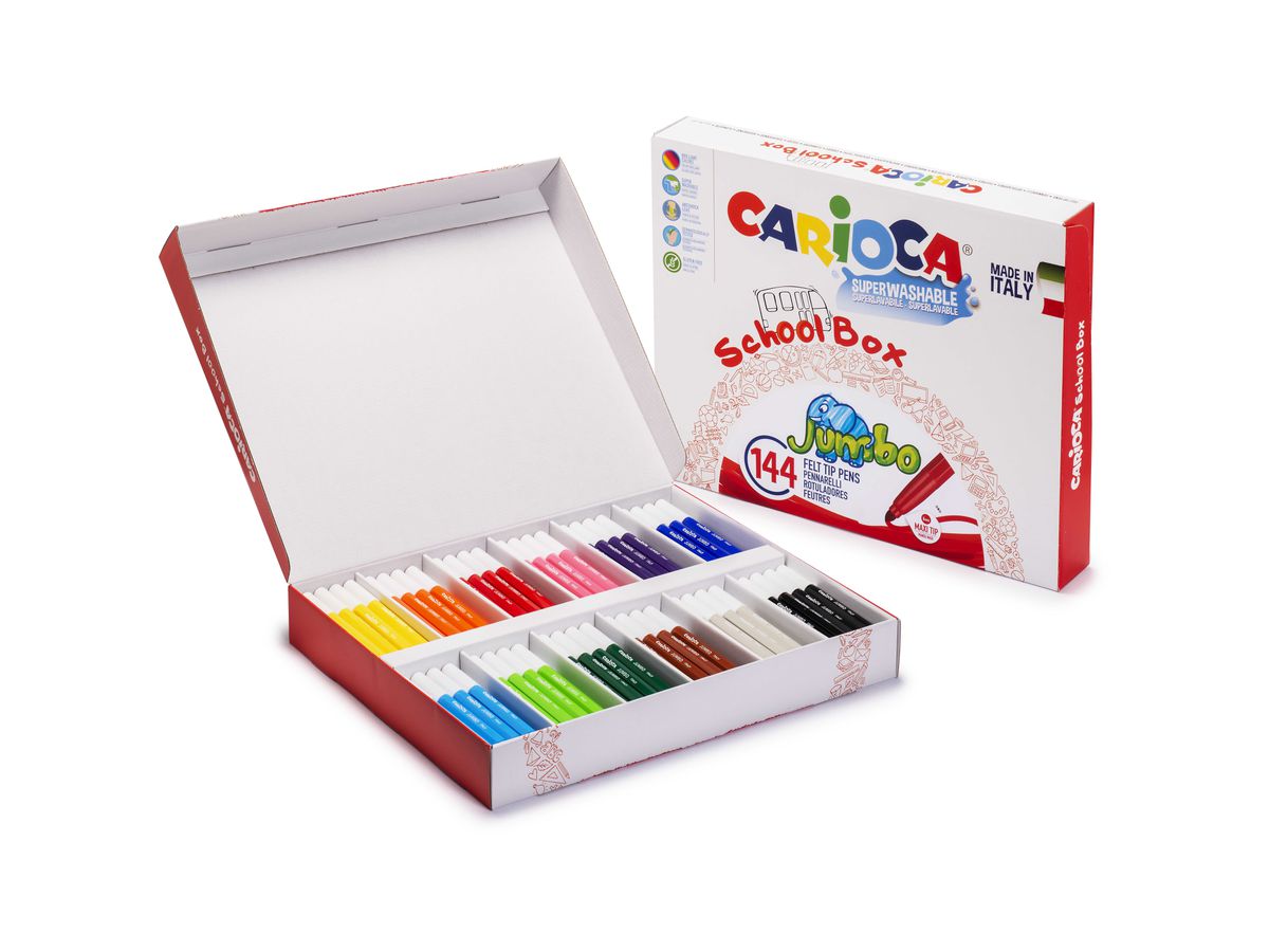 CARIOCA Stylo Fibre Jumbo 003521 School Box, 144 pcs. (8003511438265)