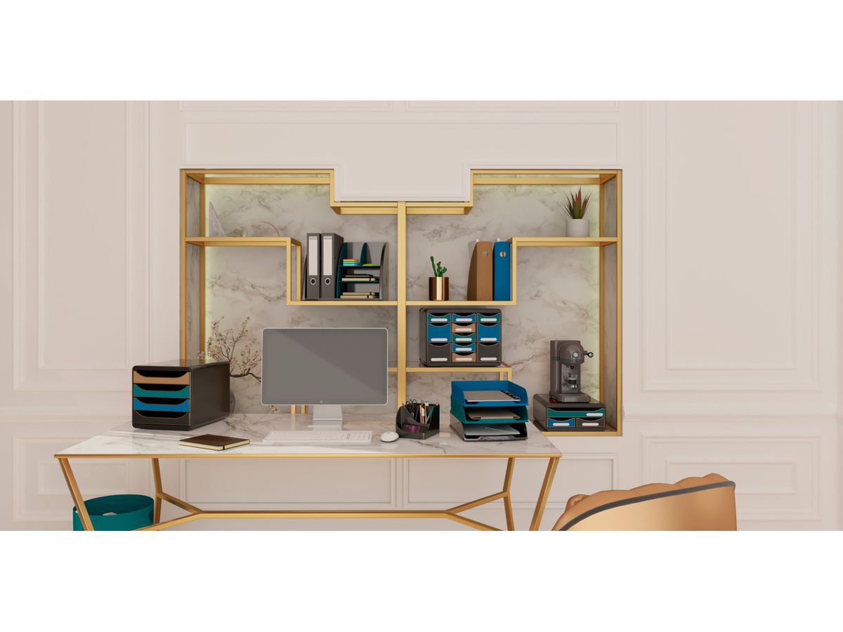 EXACOMPTA Stifteköcher Neo Deco 69514D schwarz 5 Fächer (9002493695146)