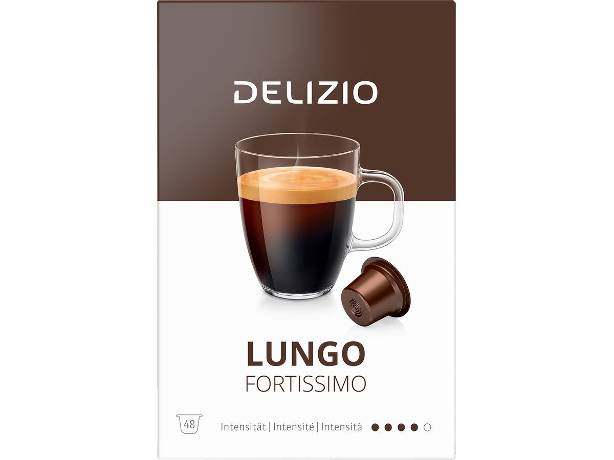 DELIZIO Kaffeekapseln 10170342 Lungo Fortissimo 48 Stk. (7617014148623)