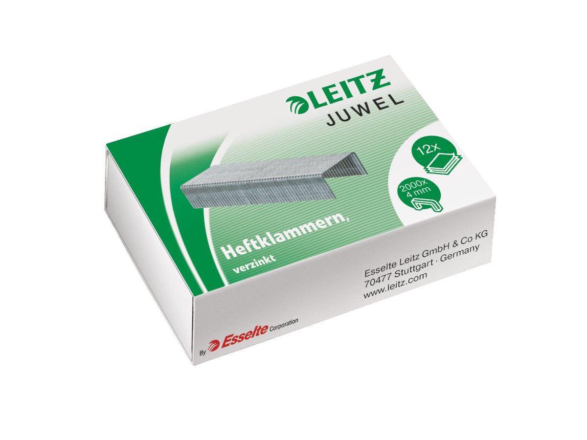 LEITZ Heftklammern Juwel 4mm 5640-00-00 verzinkt 2000 Stück (4002432396689)