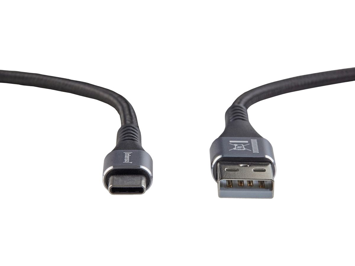 INTENSO Cable USB-A to USB C 7901100 1.5 m, Nylon black (4034303036004)