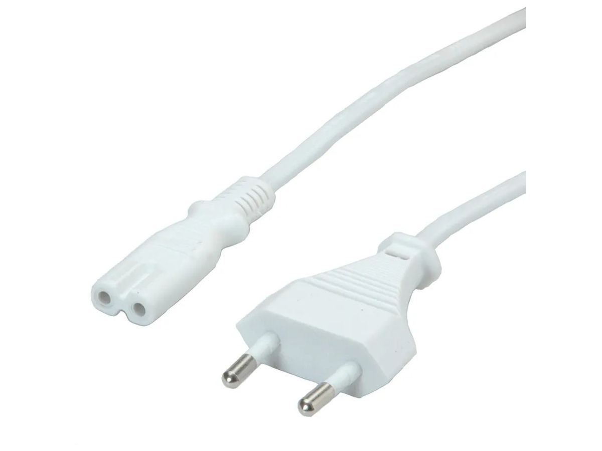VALUE Netzkabel White 19.99.2095 Euro-Flach auf C7 Buchse 1.8m (7611990132317)