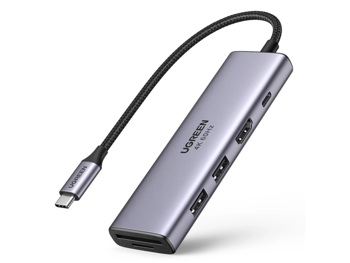 UGREEN USB-C Hub 6-in-1, 100W 60384 2xUSB 3.2 Gen1,HDMI,SD,TF,PD (6957303863846)