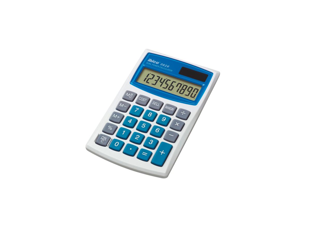IBICO Calculatrice 082X IB410017 10 chiffres gris/bleu (0013465410017)