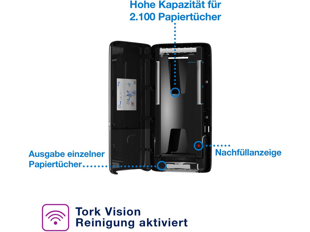 TORK Spender Endlos Handtücher H5 552508 PeakServe®, schwarz (7322540885545)