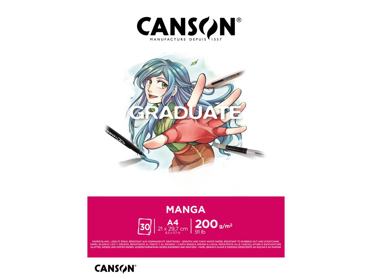 CANSON Graduate Manga A4 31250P030 30 fogl., bianco, 200g (3148950060778)
