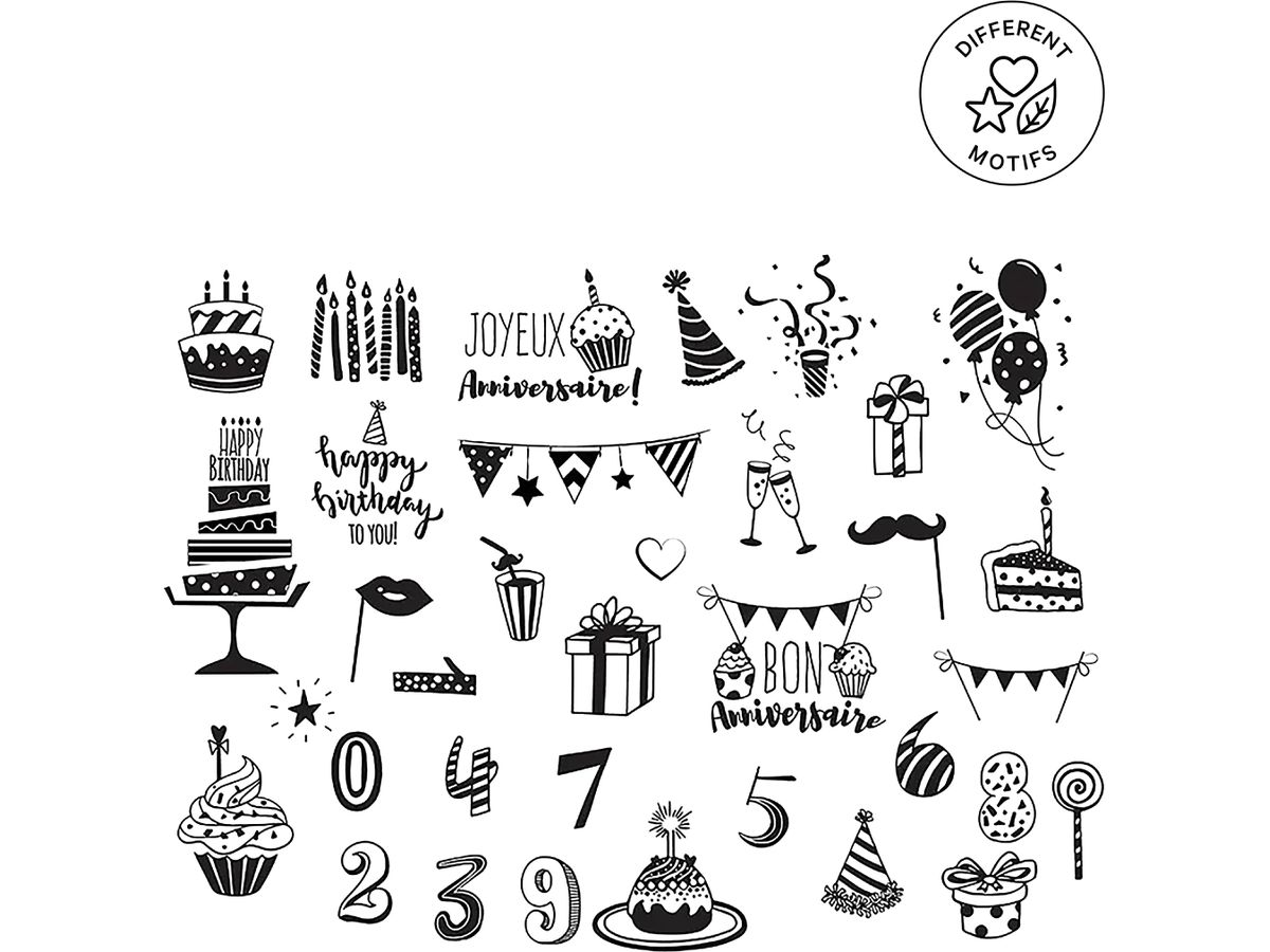 I AM CREATIVE Stempelset 4093.03 Happy Birthday 35 Stück (7611983252046)