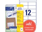 AVERY ZWECKFORM Universal-Etiketten 97x42.3mm 4781 weiss 360 Stk./25 + 5 Blatt (4004182047811)