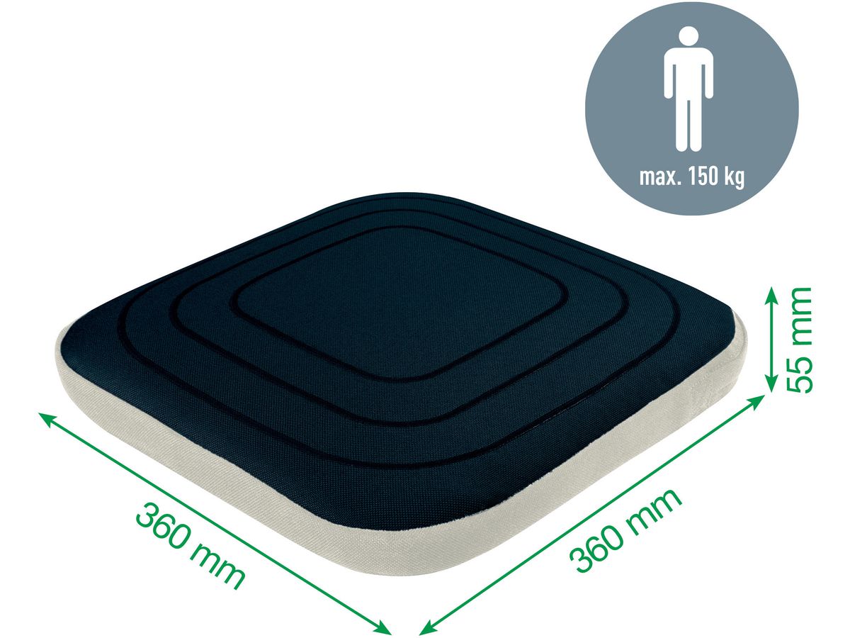 LEITZ Sitzkissen Ergo Active 6540-00-89 samtgrau mit Stoffbezug (4002432134731)