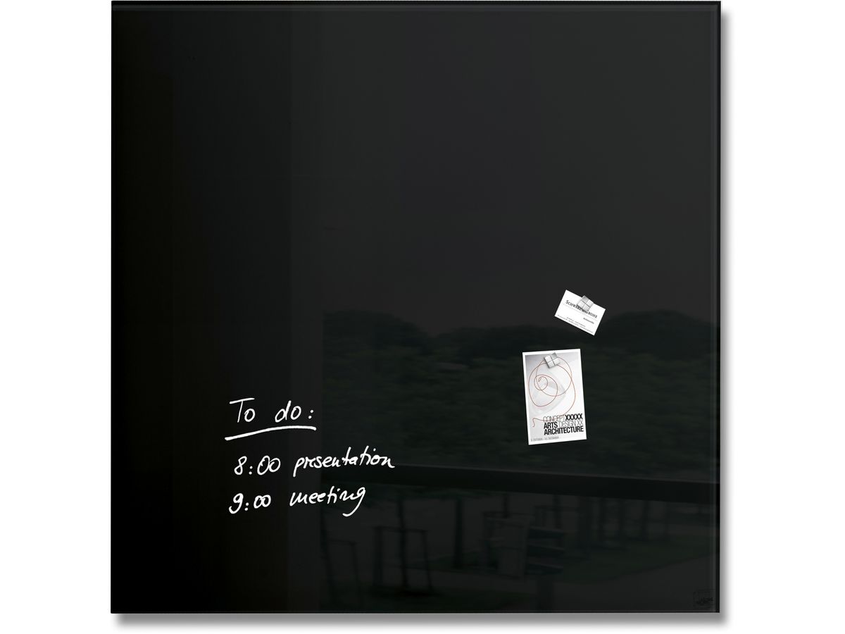 SIGEL Glas-Magnetboard GL200 schwarz 1000x1000x15mm (4004360857904)