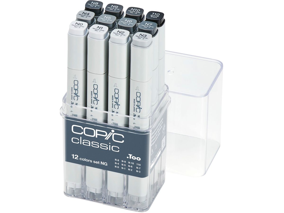 COPIC Marker Classic 20075152 Grau-Set NG, 12 Stück (4511338063323)