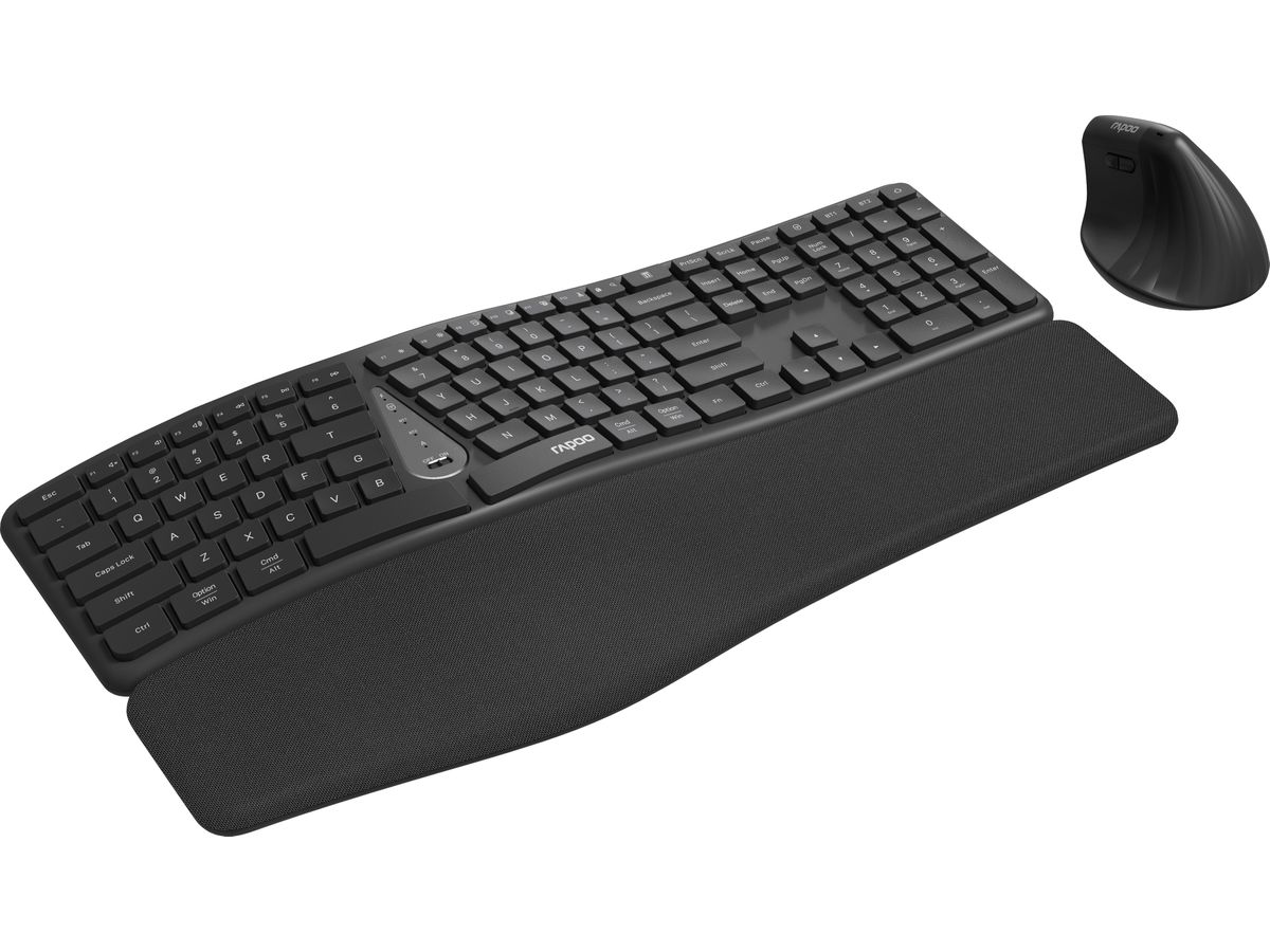 RAPOO 8810M Ergonomic Deskset 13115 Wireless, Grey (6940056131157)