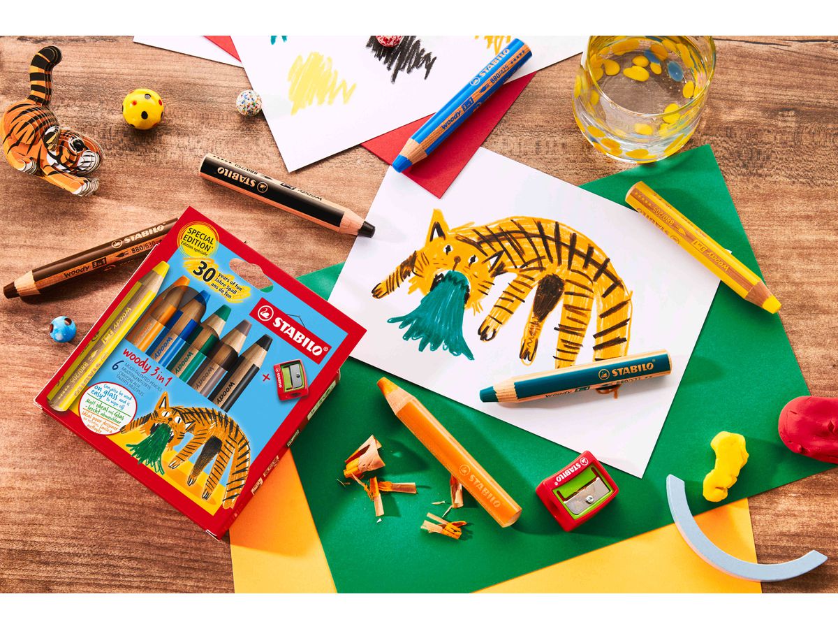 STABILO Farbstifte Woody 3 in 1 02.04.8806 Tiger 6 Stück (4006381618724)
