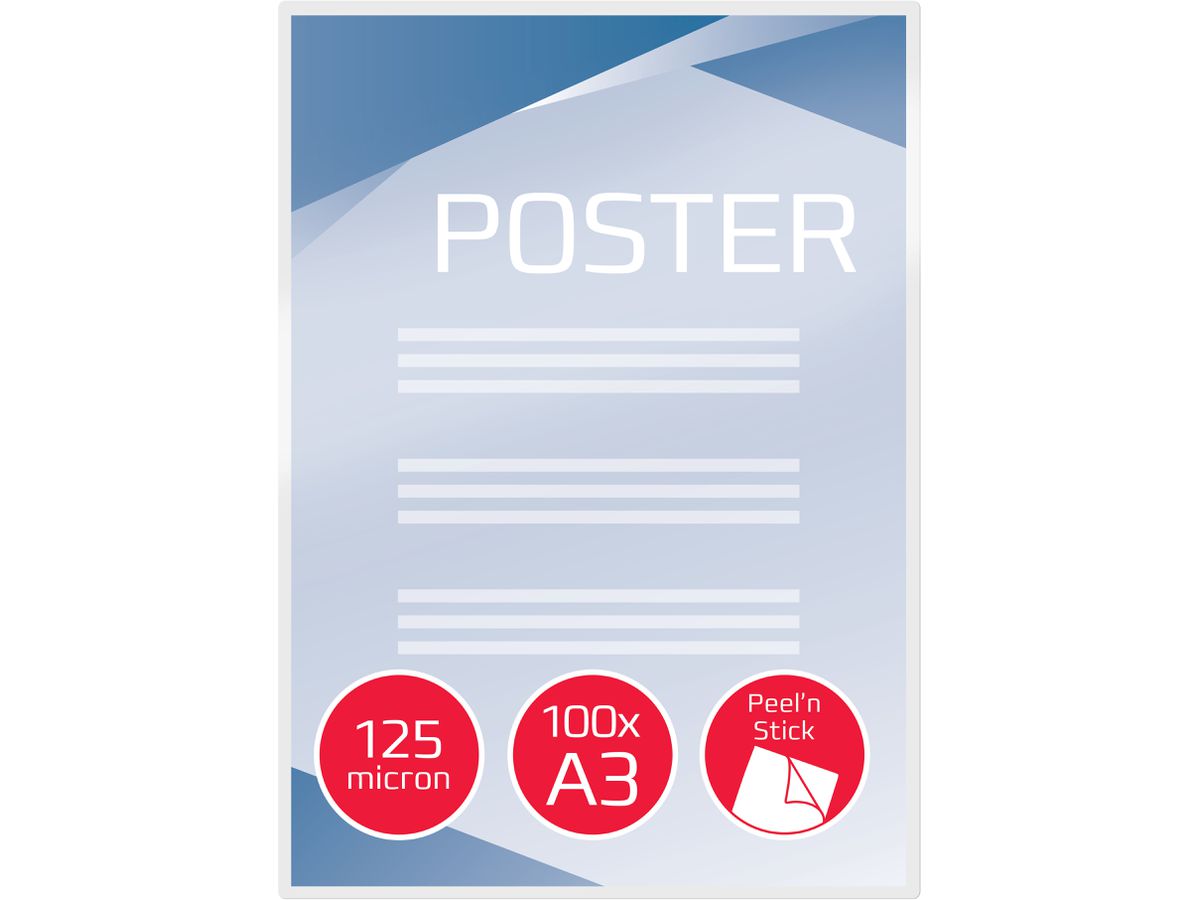 GBC Laminiertasche A3 3747236 glanz 125my selbstkl. 100 Stk (0033816067325)