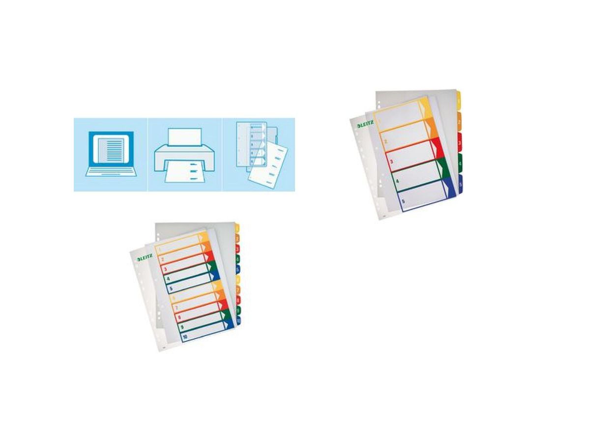 LEITZ Répertoire PC descr. A4+ 12930000 multicolor 1-10 (4002432358465)