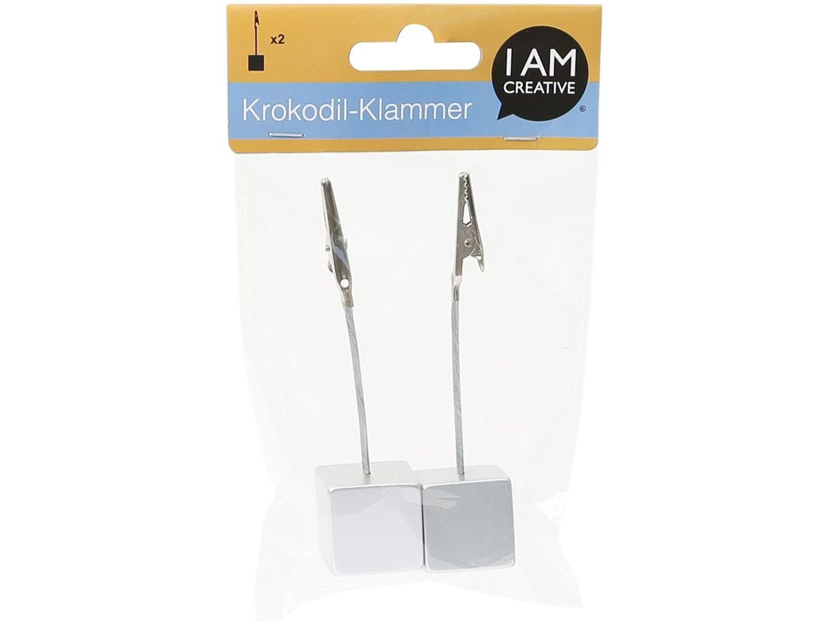 I AM CREATIVE Krokodilklammer 4100.13 mit Sockel , 2 Stück (7613295186774)