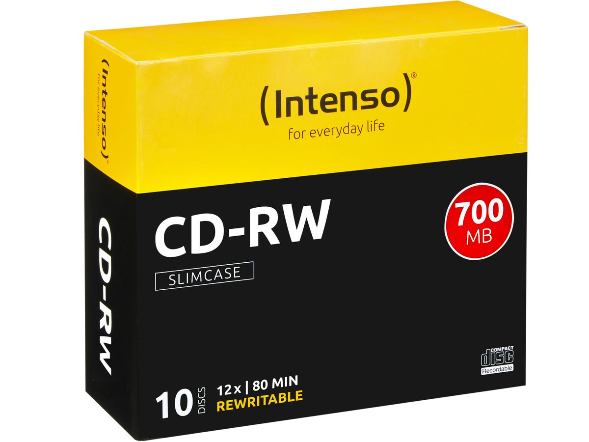 INTENSO CD-RW Slim 80MIN/700MB 2801622 12x 10 Pcs (4034303005376)