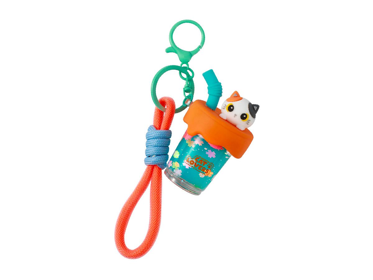 I-TOTAL Schlüsselanhänger Bubble Tea XL3077 Orange Cat (8053634005950)