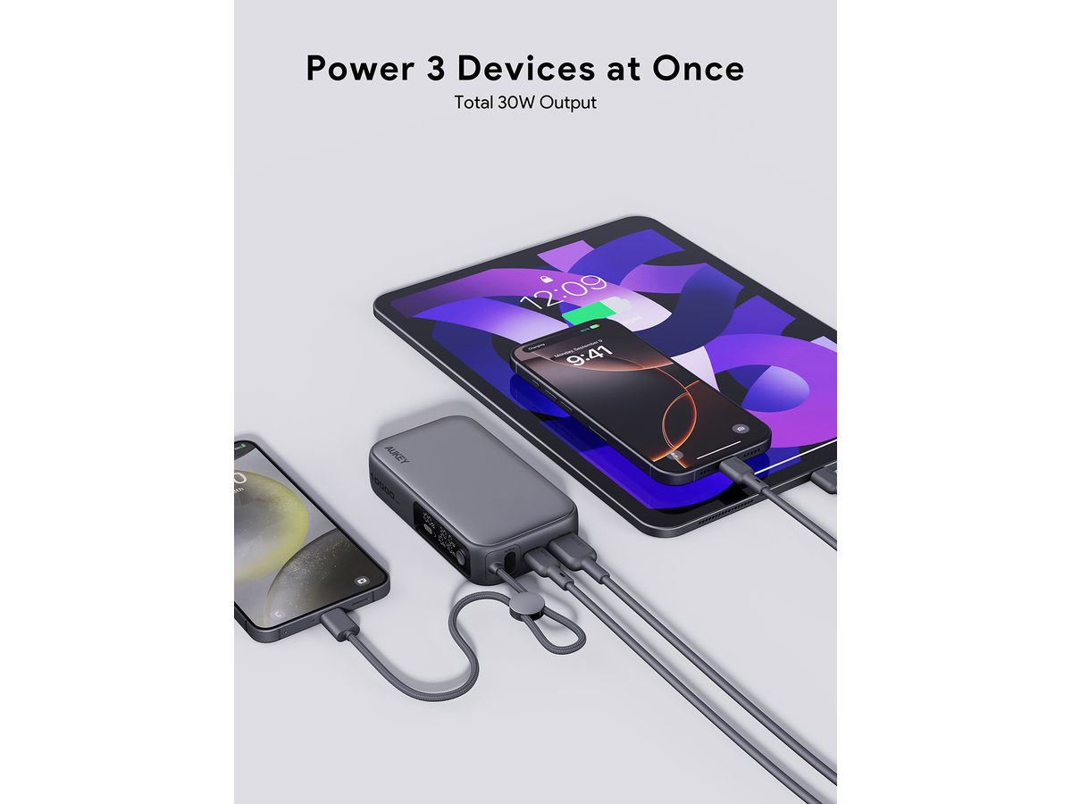 AUKEY Spark Sling 10000mAh PB PB-Y47 30W PD, Bild-in-USB-C Cal.Gr (0689323789955)