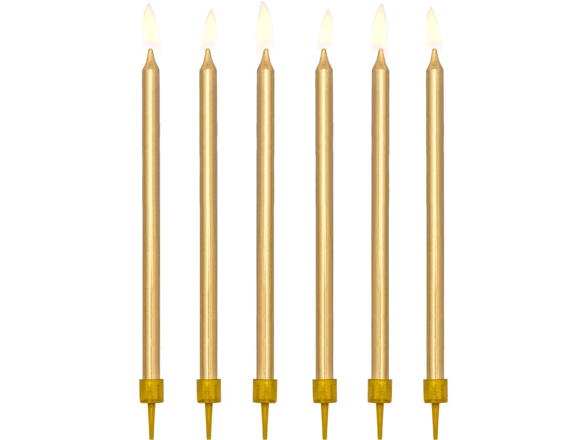 PARTYDECO Geburtstagskerzen 12.5cm SCD-1-019ME gold 12 Stück (5902230748149)