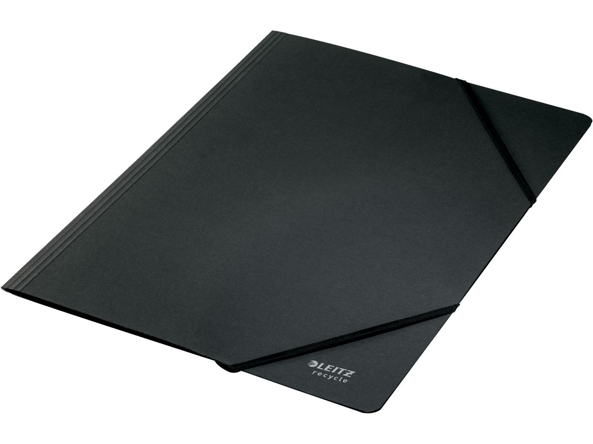 LEITZ Pochettes à élast. Recycle A4 3908-00-95 noir, carton (4002432128051)