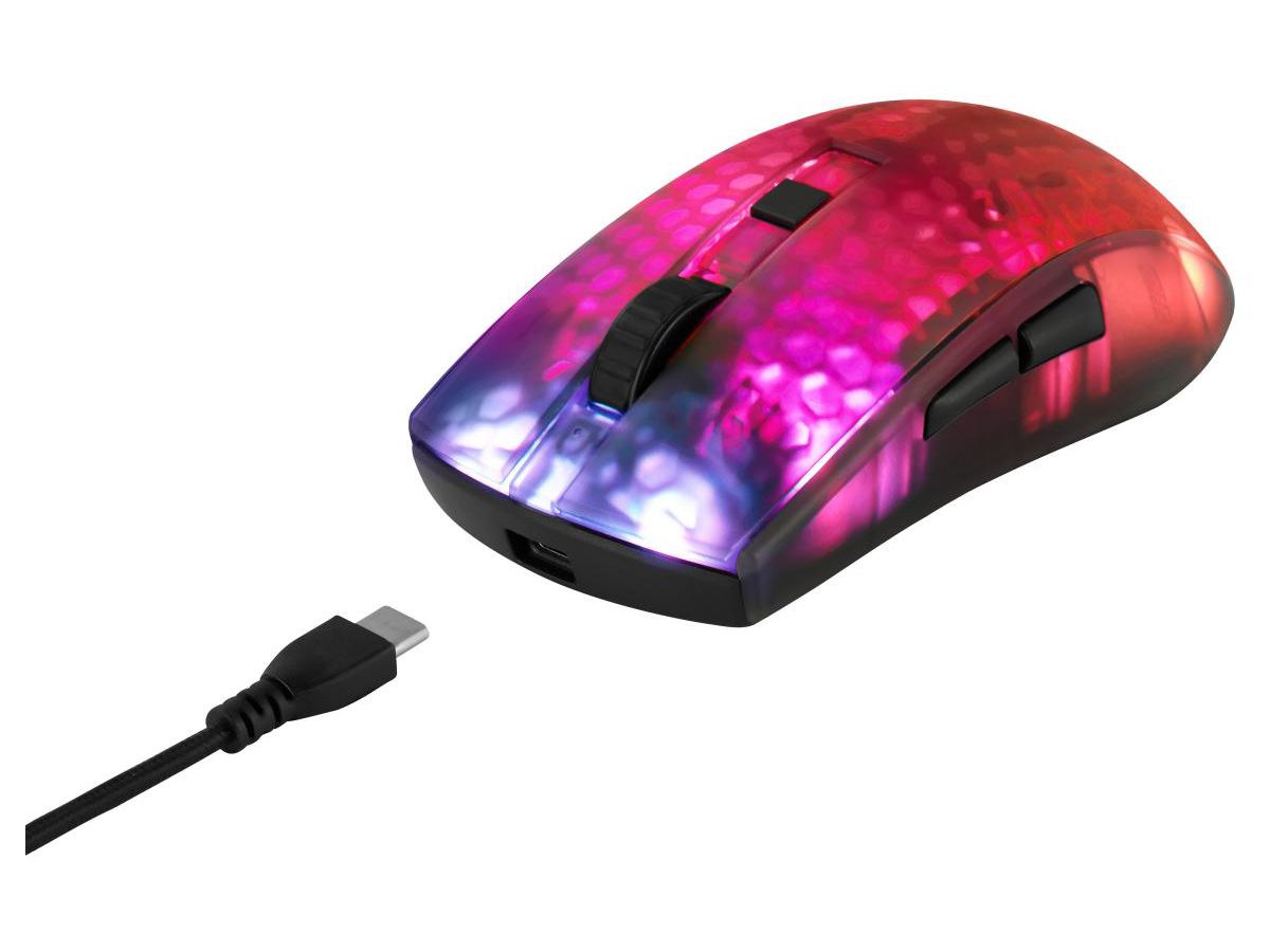 DELTACO Lightweight Mouse Wirel.RGB GAM-145 Semi-Transparent,DM320,Black (7333048058614)