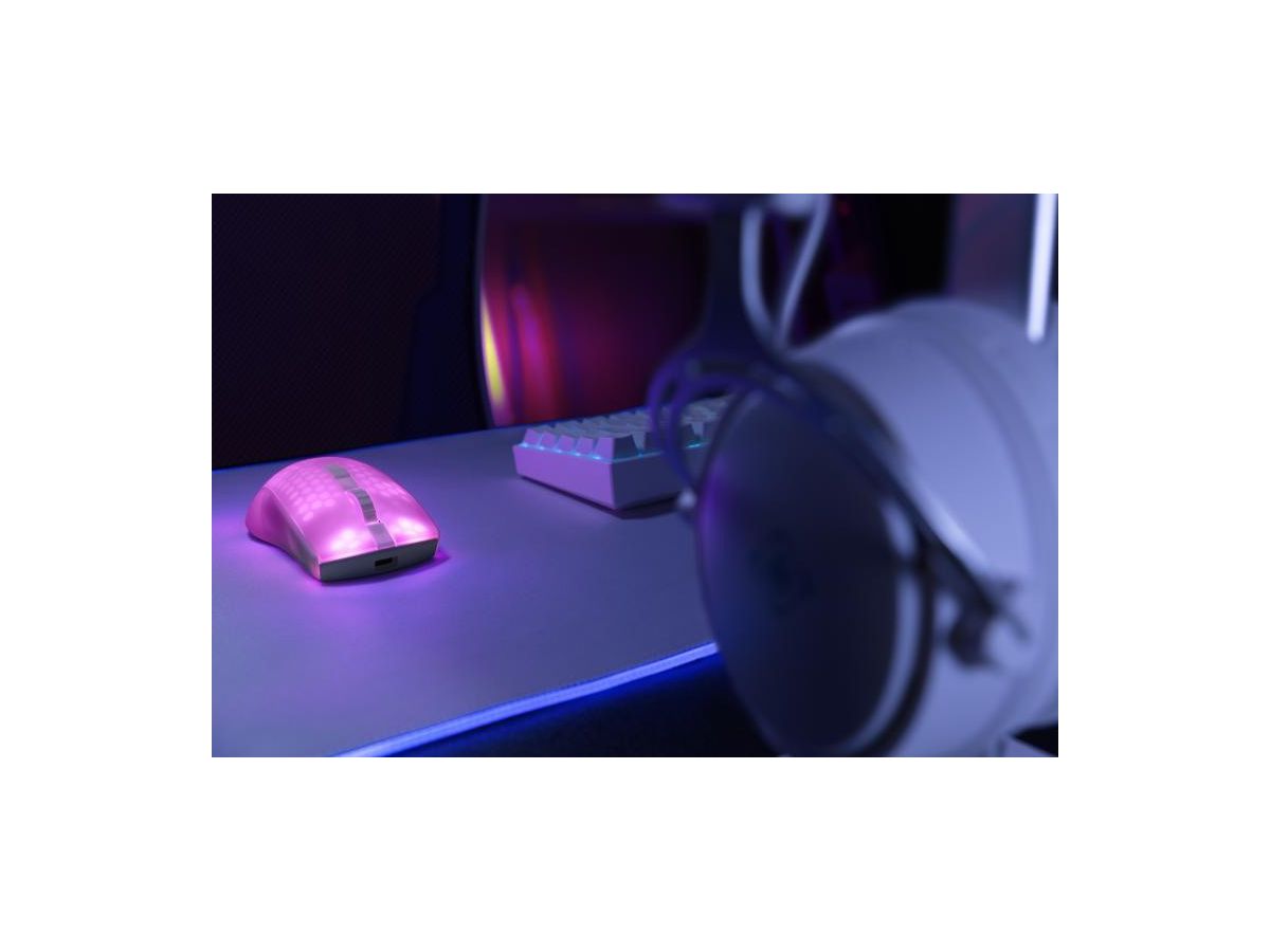 DELTACO Lightweight Mouse Wirel.RGB GAM-145-W Semi-Transparent, WM89,White (7333048058621)