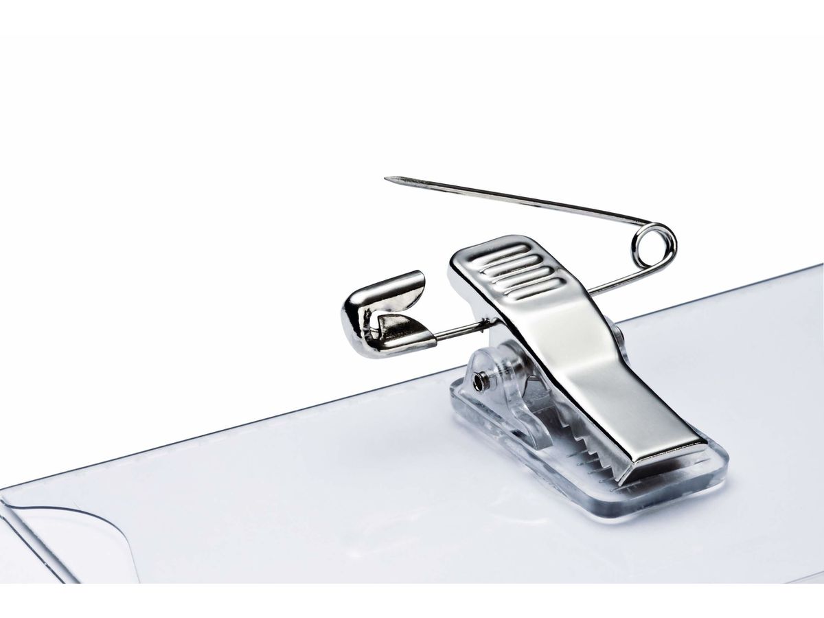 DURABLE Namensschild m/Klemme 90x54mm 861019 5 Stück transp. Kunststoff (4005546805542)