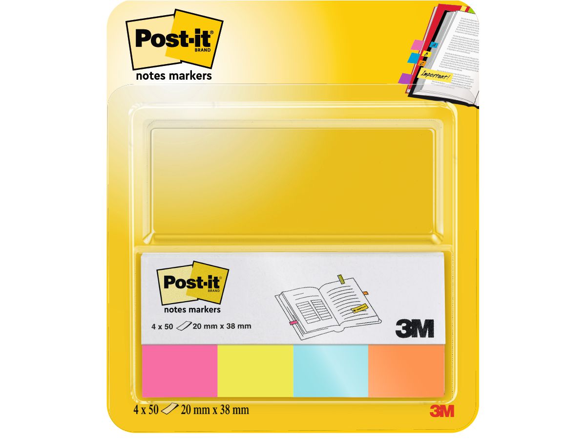 POST-IT Page Marker 20x38mm 670-4N neon 4x50 Streifen (3134375393959)