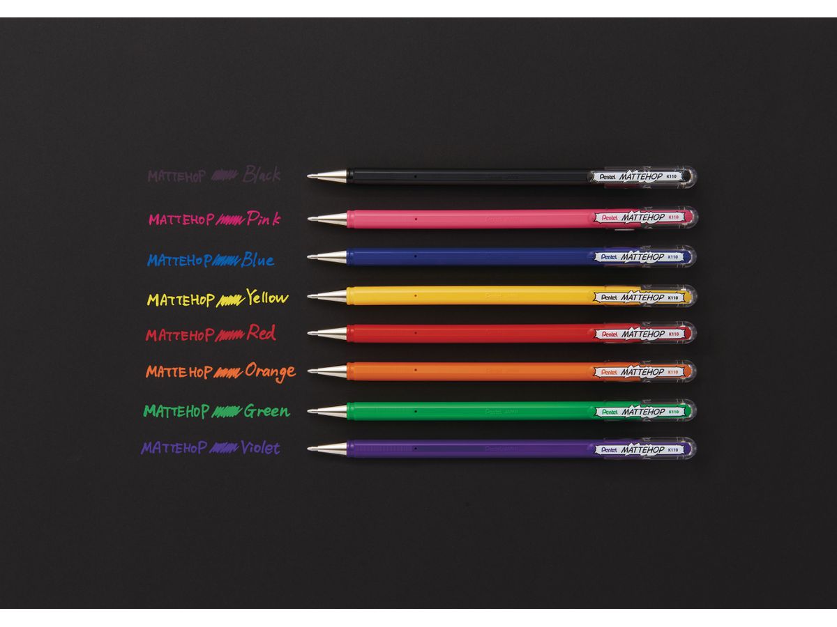 PENTEL Rollerball Mattehop 0.5mm K110-VGX Mattehop jaune (0884851059864)