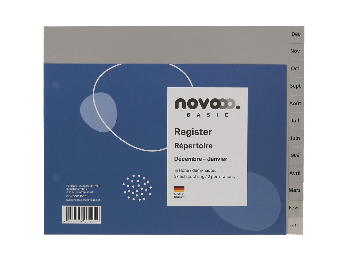 NOVOOO Register PP 1/2 Höhe 40975 grau Déc-Jan FR (9010729032214)