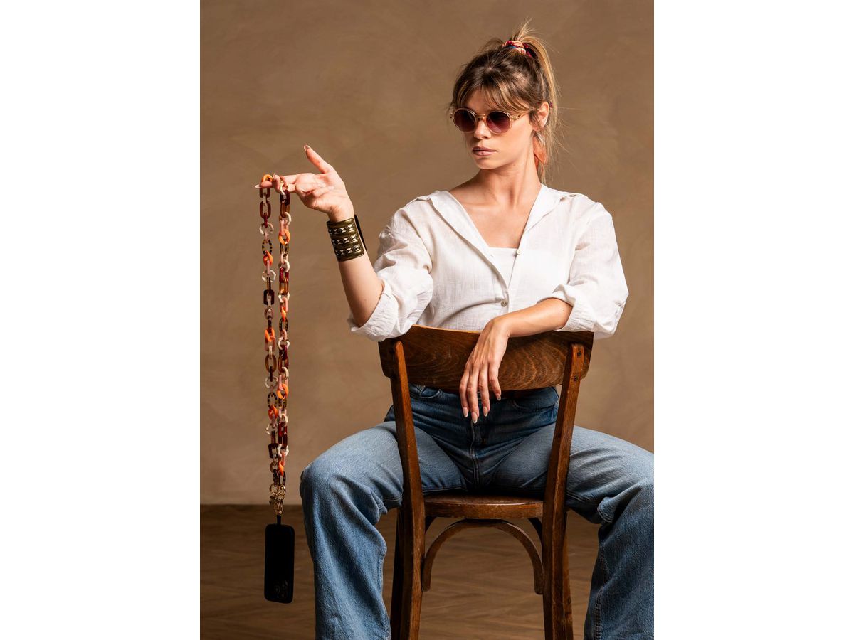 ZANAÉ Phone Necklace Tigers Eye 18329 Karma colored (3663838183290)