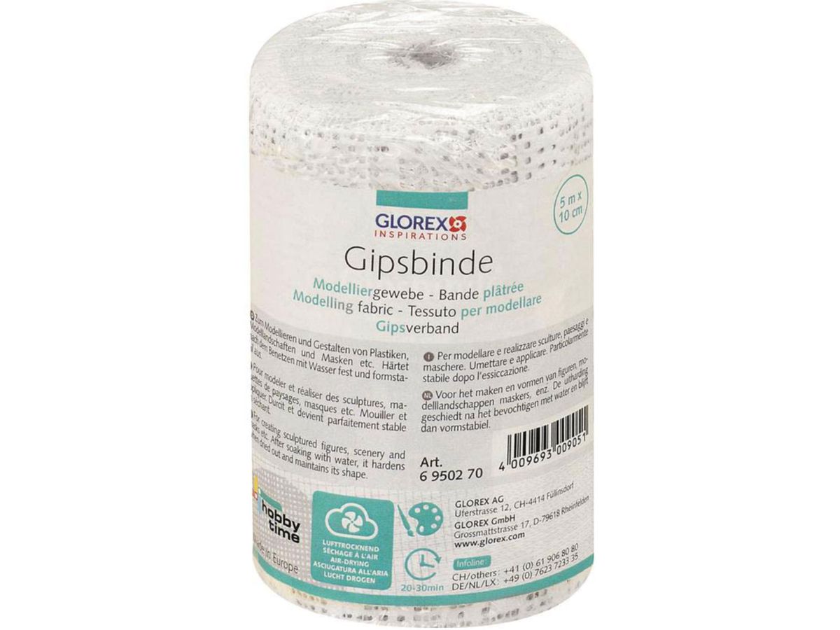 GLOREX Gipsbinde 10cmx5m 6950270 Modelliergewebe (4009693009051)