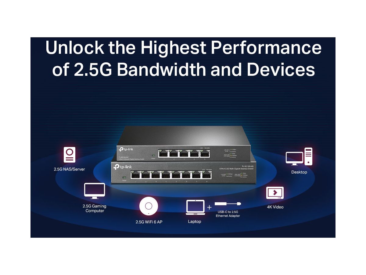 TP-LINK 2.5G Multi-GB Switch TL-SG108-M2 8-Port (6935364052904)