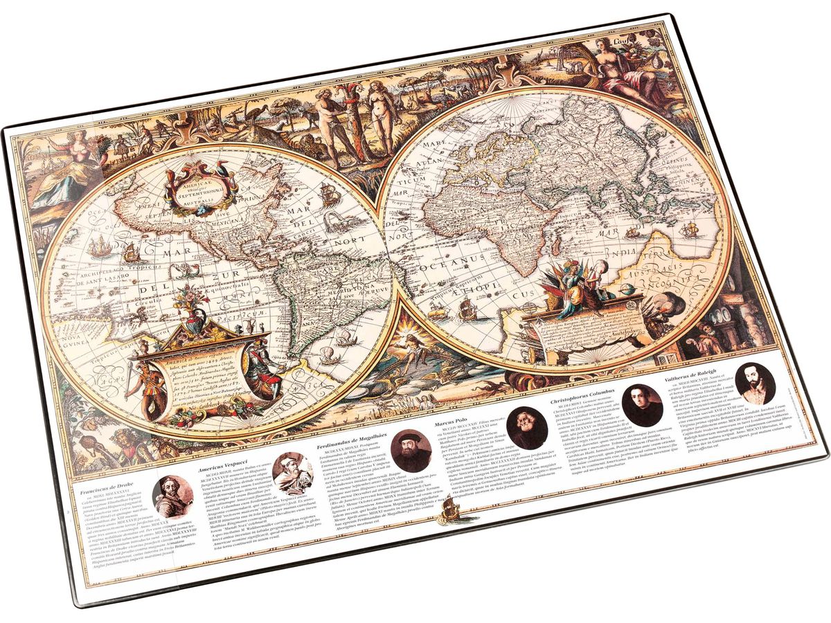 LÄUFER Schreibunterlage 45349 Weltkarte 53x40cm (4006677453497)