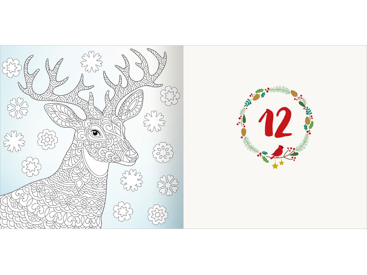 ARS EDITION Adventskalender 21x21cm 13622 Diamond, ausmalen u. Stickern (4014489136224)