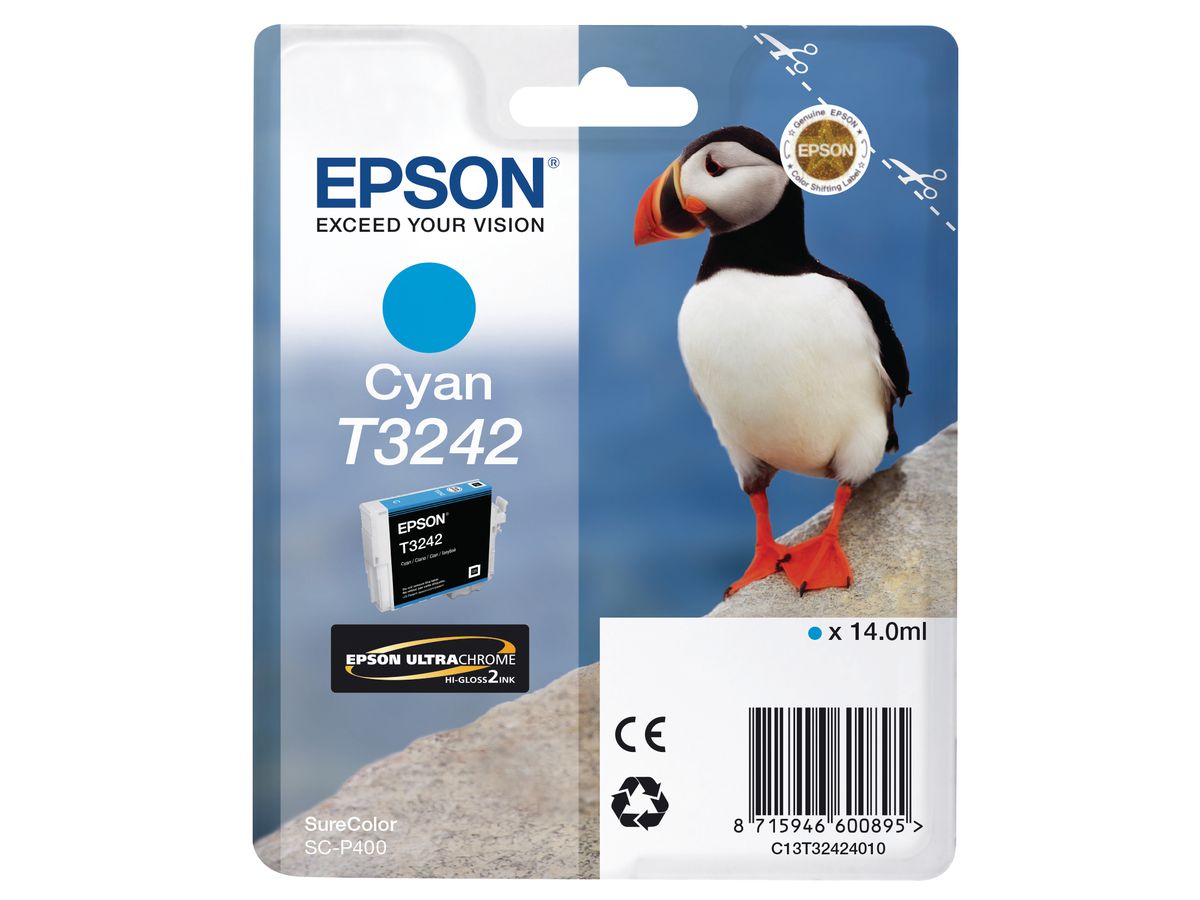 EPSON Cart. d'inch. cyan T324240 SureColor SC-P400 14ml (8715946600895)