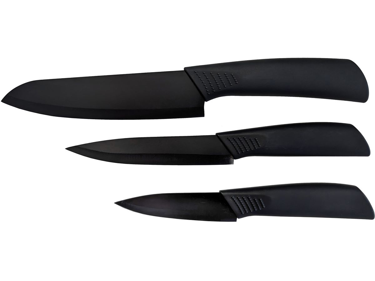 VIVANCO Messerset mit Block 20074 3-teilig, schwarz (8715986200741)