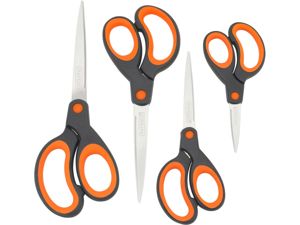 RAPESCO Schere Soft-Grip 1577 4 Stück orange (5018505017138)