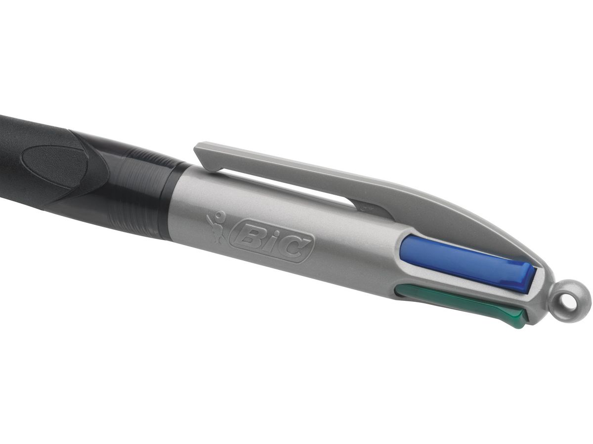 BIC Kugelschreiber 4 Colours 0.4mm 8922931 mit Clip, GRIP PRO (3086123372382)