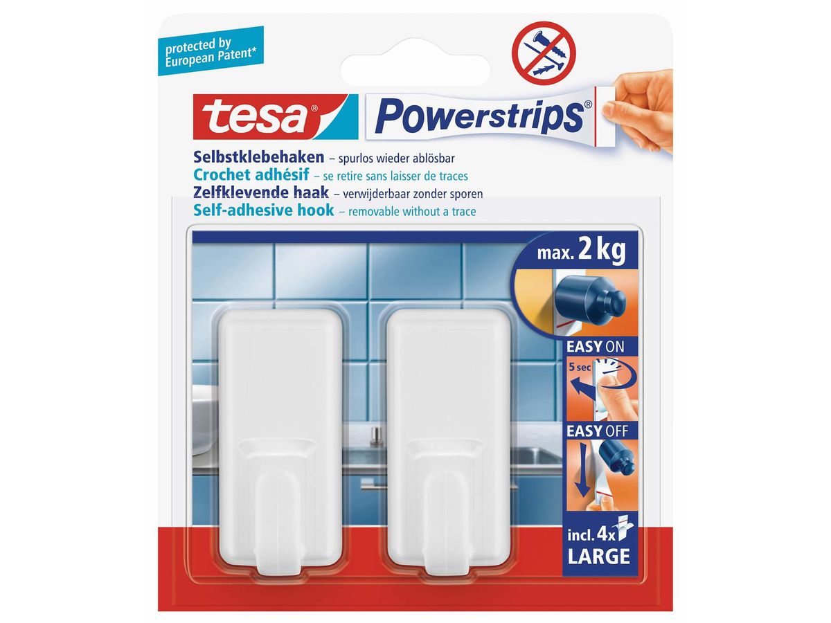TESA Powerstrips gancio Classic 580100004 2 ganci/4 strips L (4042448105011)