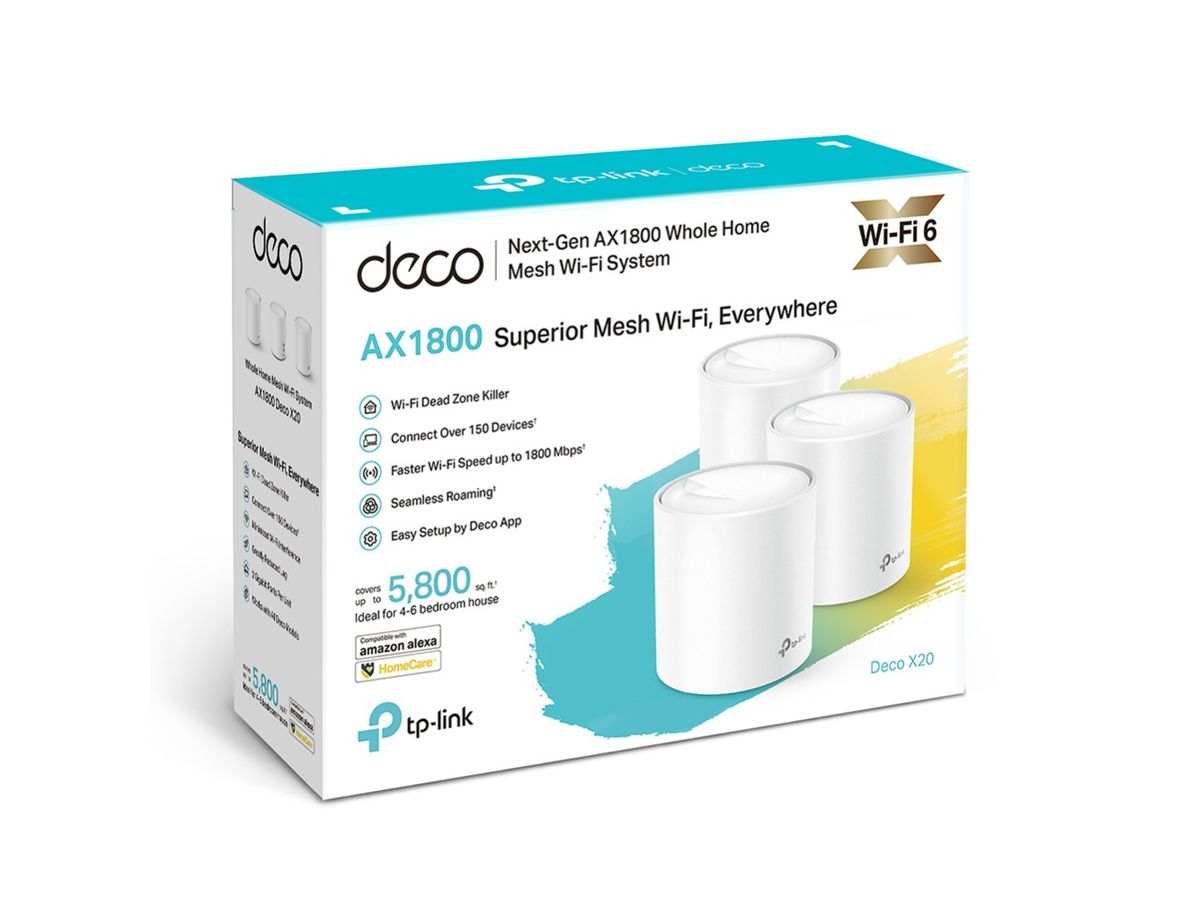 TP-LINK Whole Home Mesh Wi-Fi System Deco X20(3-pack) AX1800(3-Pack) white (6935364086947)