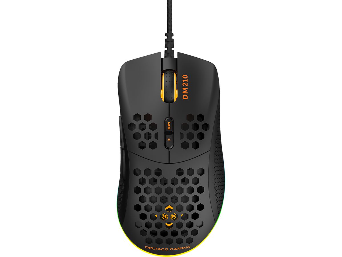 DELTACO Lightweight Gaming Mouse,RGB GAM-108 black, DM210 (7333048047021)